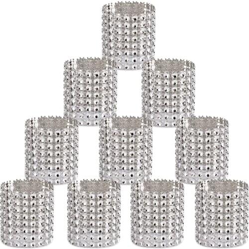 Rhinestone Napkin Rings Diamond Adornment for Place Settings, Wedding Receptions, Dinner or Holiday Parties, Family Gatherings