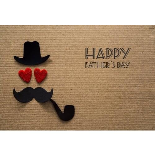 VinylBDS 10X10FT Grey Happy Fathers Day Photographic Studio Background Hat Pipe Backgrounds for Photo Studio Retro Background