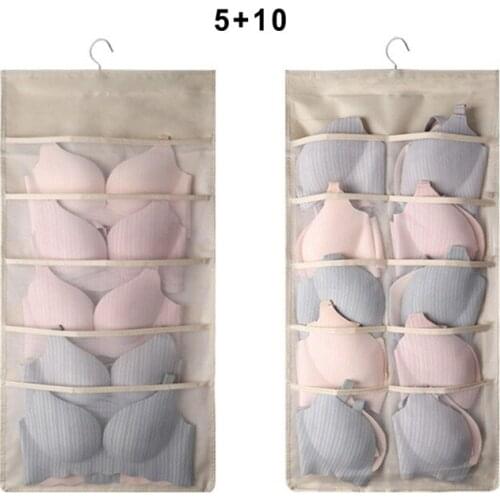 Underwear Inner Clothes Storage Bag Wall Hanging Double Wardrobe Hanging Pocket Home Socks Bra Storage Bag Big Capacity
