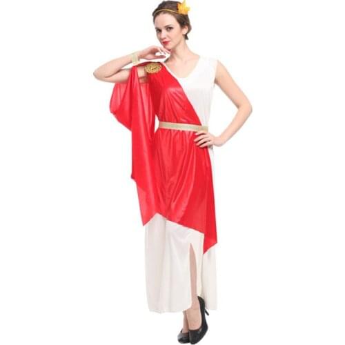 Ancient Greek mythology Goddess Sexy Costumes Woman Halloween Roman lady Queen Cosplay showing cloth Carnival Masquerade dress