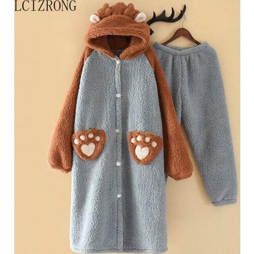 Women Pajamas Animal Cartoon Elk Costumes One Piece Sleepwear Winter 2021 New Adult and Girls Pajamas Big Size XXL