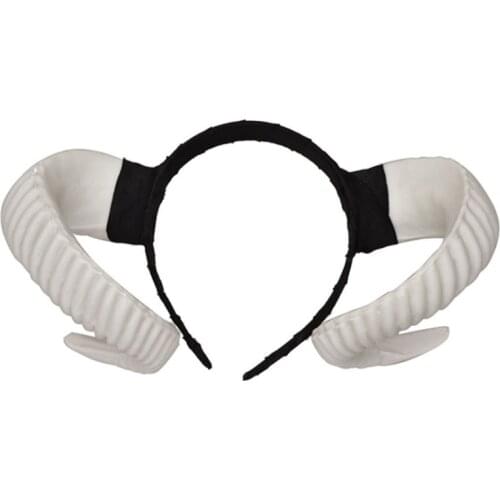 Gothic Halloween Headband Accessory Simulated Antelope Sheep Horn Womens Hair Hoop Devil Cosplay Costume Party Supplies Headwear