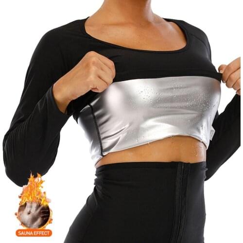 Women Waist Trainer Fat Burner Slimming Belt Long Sleeves Corset Sweat Belt Tops Weight Loss Waist Trimmer Gym Workout Fitne