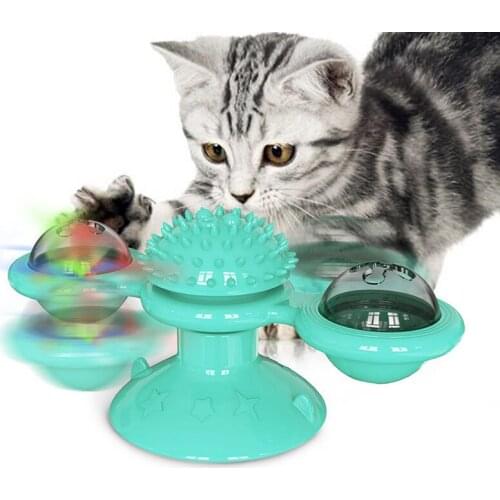 1PC Windmill Cat Toy Funny Turntable Teasing Pet Toy Scratching Tickle Cats Hair Brush Cat Toys Interactive Puzzle Smart Pet Toy