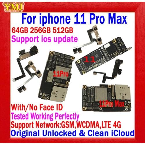 100% Original Unlock for iPhone xr Motherboard With/No face ID Full chips & Free iCloud logic board Good Plate Support IOS updat