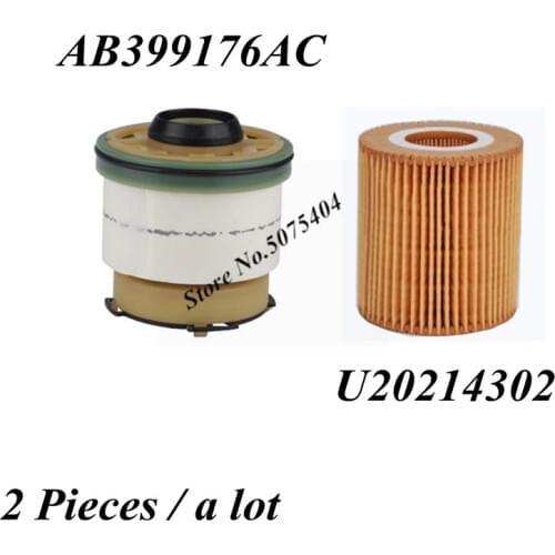 2 Pcs Fuel Filter AB399176AC and Oil Filter U20214302 For DIESEL FORD RANGER T6 WILDTRAK 12-15