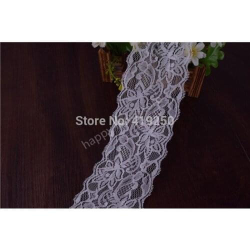 30Yards white and black Beautiful Lace Stretch Floral Lingerie Headband Elastic DIY lace wide:8.5cm