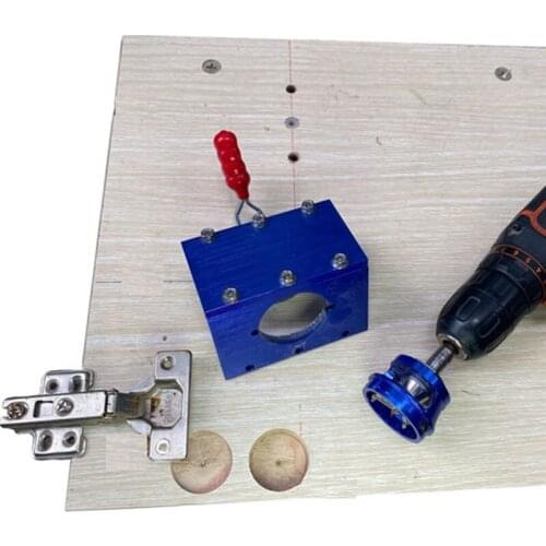 35mm Hinge Jig With Clamp Drill Bit Aluminum Cabinet Door Hinge Hole Punching Locator Drilling Guide DIY Woodworking Tool Kit