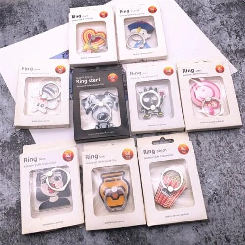 50Pcs Phone Ring Animal Dog Cat Mobile Phone Stand Holder Finger Ring Smartphone Fruit Holder Stand For Xiaomi Huawei All Phone