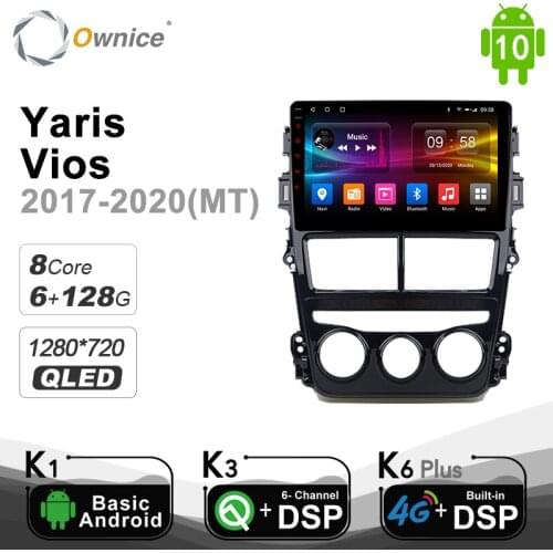 6G+128G QLED Android 10.0 8Core Car dvd Player for Toyota Yaris Vios 2017 - 2020 Auto Radio GPS 4GLTE DSP SPDIF 1280*720 BT5.0