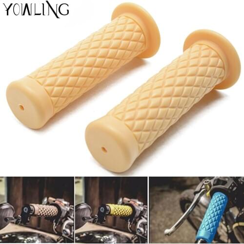 7/8'' Retro Vintage Hand Grip Handlebar 11 colors for Honda Suzuki Kawasaki Triumph Cafe Racer Bobber Clubman Custom Handle bar