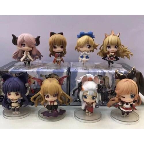 8pcs Anime Game Granblue Fantasy Mini Action Figures DX Cagliostro Vira Zeta Crystalia Lily Lyria Karakore Lo Mary 5cm PVC Doll