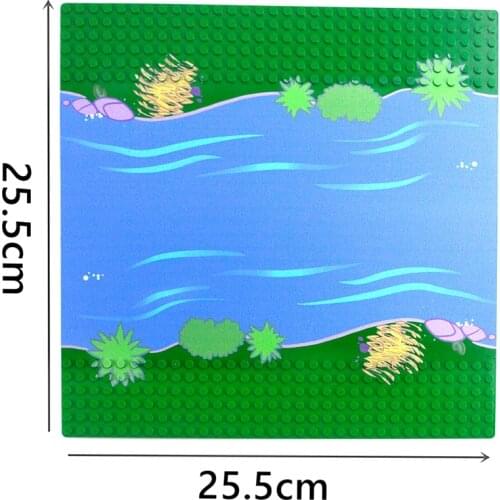 Baseplate City Street colorful River Sandy Beach Island Base Plate Seaside Building Blocks bricks plates Compatible All Brands