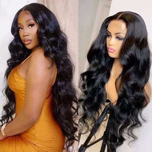 Glueless Synthetic Lace Front Wigs Body Wave for Women Middle Part Synthetic Lace Wig Natural Hairline with Baby Hair
