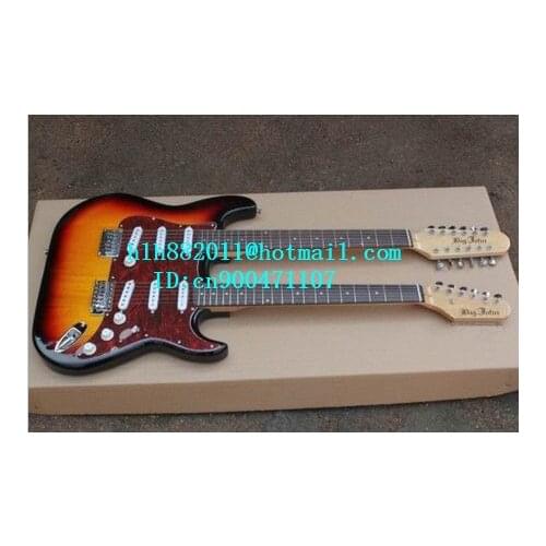 Free shipping new Big John double neck/head 12strings and 6strings single wave electric guitar