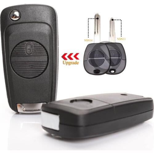 Kutery 10pcs/lot 2 Buttons Modified Flip folding Remote Car Key Shell Case For Nissan Micra Almera Primera X-Trail
