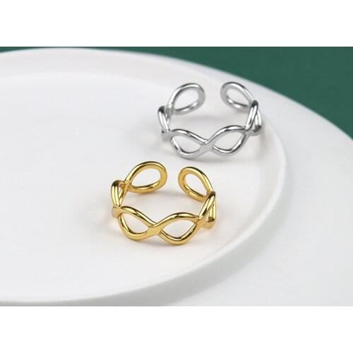 Trendy 925 Sterling Silver Oval Hollowout Rings for Women Couples Vintage Handmade Twisted Geometric Finger Jewelry Party Gifts