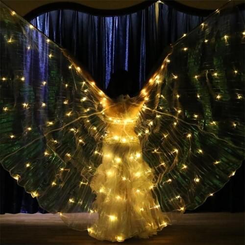 KS58 New 4 colors change led light cloak butterfly wings bellydance led costumes colorful party perform wears luminous dress bar