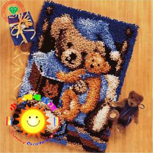 Needlework Latch hook rug kits Cartoon Bear Patchwork Carpet embroidery Stitch threads Cross-stitch embroidery thread cushion