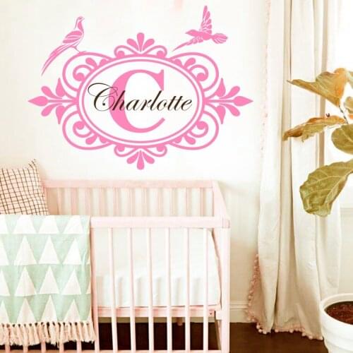 Wall Decal Initial Lettering Custom Personalized Name Baby Family Decor Nursery Children Room Vinyl Sticker Home Murals M-94
