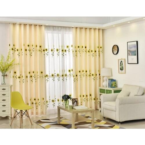 The New Minimalist Modern Garden Style Embroidered Curtains Living Room Bedroom Blackout Curtains