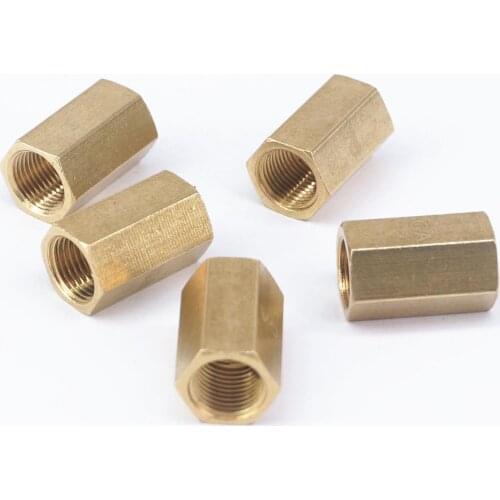 LOT 5 1/8" BSP Female Thread Brass Pipe Fittings Hex Nut Rod Connector Coupling