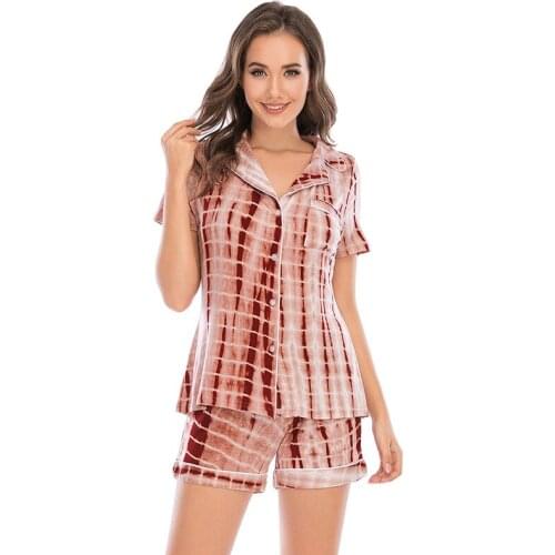 Maidy Women Sexy Lingerie Female Sleepwear Turn-down Collar Ladies Pajama Sets Modal Shorts Short Sleeve Pajamas Set S-2XL