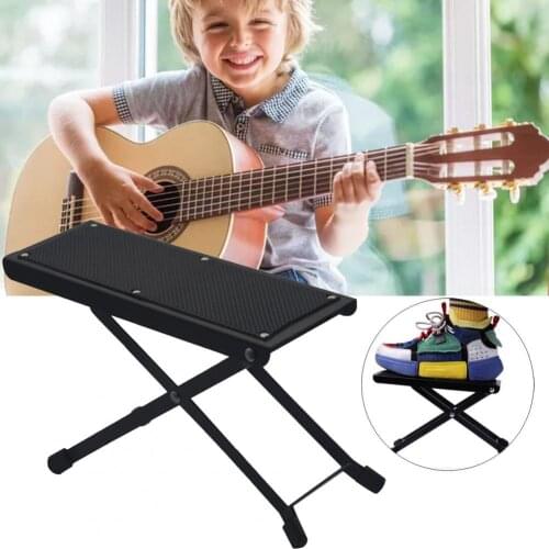 Footrest Stable Folding Metal 4 Position Height Adjustable Footrest Instrument Playing Music Equipment Accessories Attachment