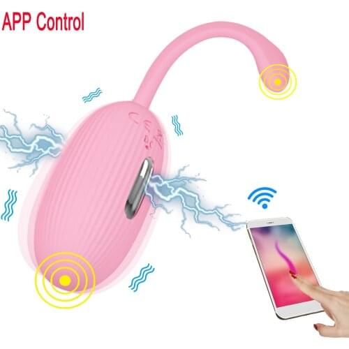 App Control Panties Vibrator Powerful Electric Shock Eggs Vibrator Vagian Stimulation 12 Frequency Vibrating jump Eggs Vibrator