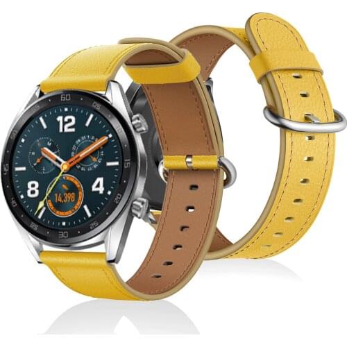 22MM Leather Watchband for Huawei Watch GT 2 1 46mm Strap Replacement Bracelet Belt for Samsung Gear S3/Galaxy Watch 3 45mm/46mm