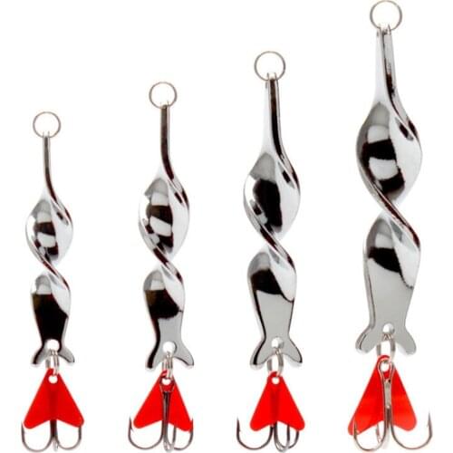 FISHINAPOT 1pcs Sliver 10g/14g/21g/28g Spinner Spoon Lures Rotating Metal Sequins Baits Fishing Lure Crankbait Carp Pesca Hooks