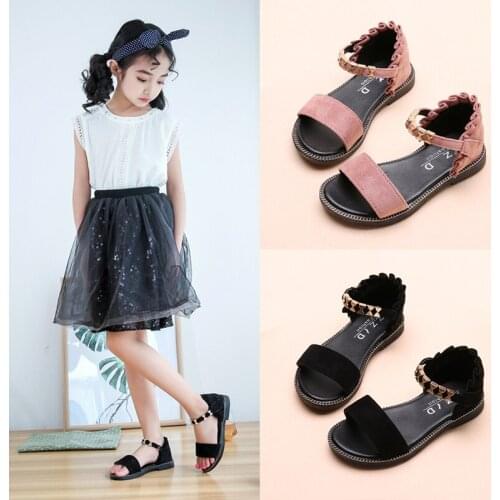 Girls Sandals 2021Summer New Childrens Fashion Soft Bottom Princess Shoes Little Girl Baby Shoes Wild Style