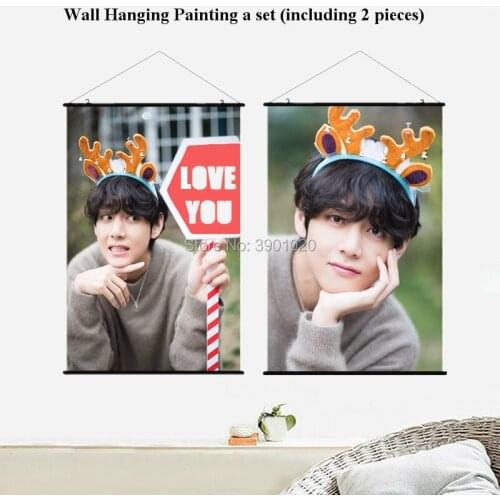 Modern Kim Tae Hyung v Hanging Wall Scroll Painting picture 40cmx60cm kpop jin home decor girl wall Poster painting gift