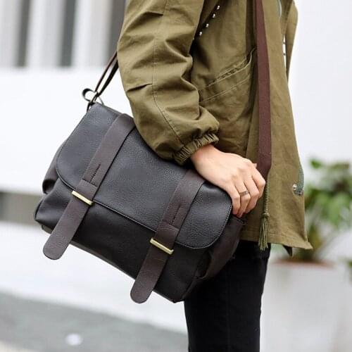 Fashion mens bag PU Leather Shoulder bag men Crossbody Bags For Mens Canvas Business Messenger Bag Men Black Satchels