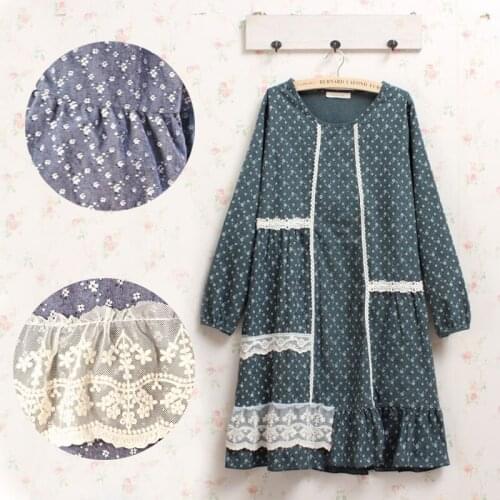 Vintage loose autumn plus size crochet bohemian hippie dresses mori girl lolita tunique femme kimono Japanese gothic spain boho