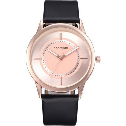 No Number Analog Round Dial Minimalism Faux Leather Band Lady Quartz Wrist Watch New Ladies Dress Watches Gift Luxury Fashionabl