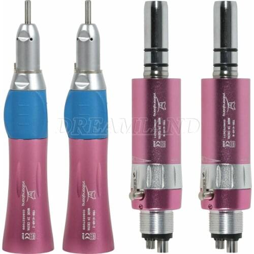 2 Dental Slow Straight Handpiece fit Prophy Angle +2 Air Motor E-Type Pink F/NSK
