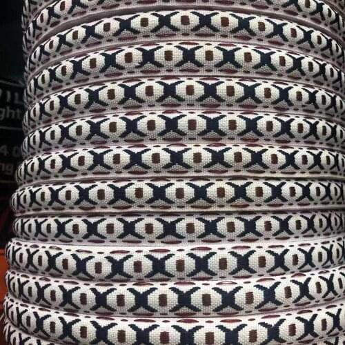 20yards/lots wide 1.5 cm Woven Jacquard Ribbon Trims black white geometric pattern for curtain and clothing accessory LS-2706