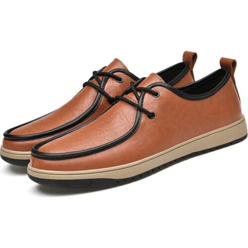 2021 Genuine Cow Leather Men Shoes Man High Quality Comfy Shoes New Men Casual Shoes Spring & Autumn Fashion Antiskid Shoes