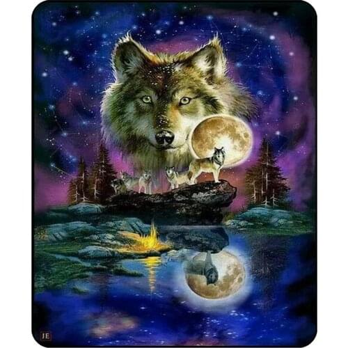 3D wolf Banket Thin Quilt Bedspread 150x200cm Fleece Throw Blankets