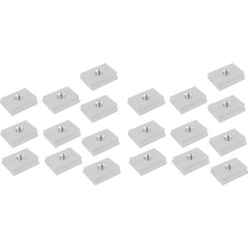 Promotion! 20Pcs T-Track Slider Sliding Nut Aluminum Alloy T Slot Nut for Woodworking Tool Jigs Screw Slot Fastener M8 & M6