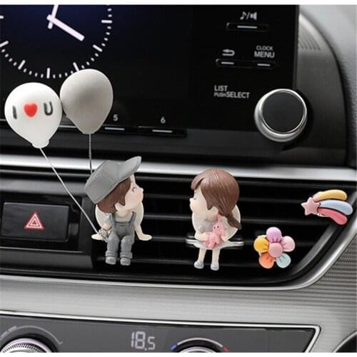 Car Odors Pendant Lovely Couple Girl Boy Car Air Vent Car Solid Perfume Car Aroma Car Fragrance Diffuser Distributor