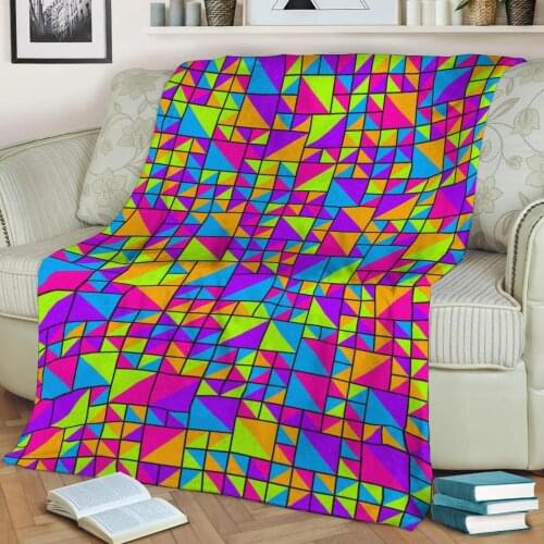 Abstract Geometric Art 06 3D Printed Velvet Plush Throw Fleece Blanket Bedspread Sherpa Blanket Home Decora