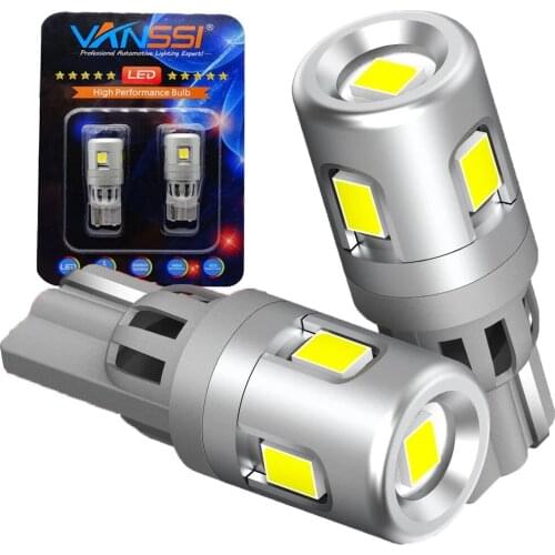 White/Amber yellow LED Bulbs T10 W5W 194 168 2825 Chipsets Bright Lamp Bulbs for Dome Parking License Plate Lights