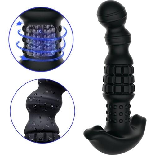 Wireless Vibrator Prostate Massager Erotic toy Rotation Anal Plug Dilator Men Masturbator Anal Stimulator Big Butt Plug Sex Toys