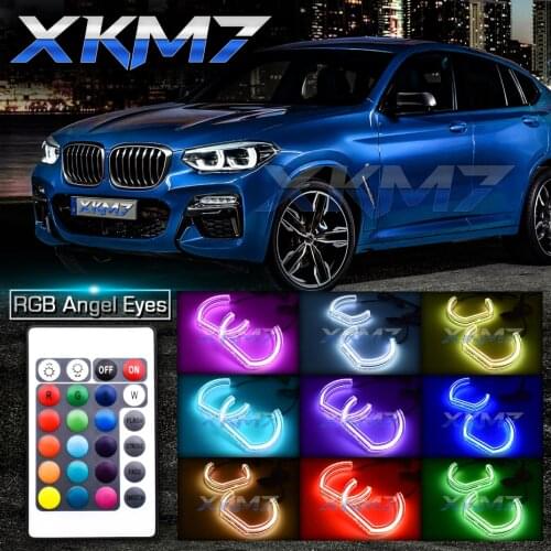 RGB Angel Eyes For BMW E90 E60 X6 E71 F10 E93 F30 E92 E87 E82 E72 M4 Tuning Accessories LED Halo Ring DTM DRL Headlight Retrofit