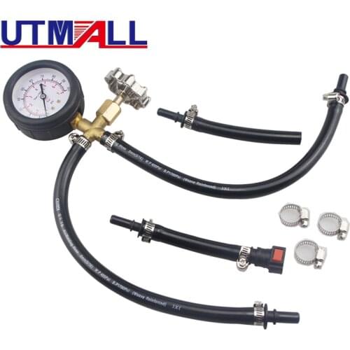 Quick Connected Fuel Injection Pump Pressure Tester Gauge With Valve 0~100PSI