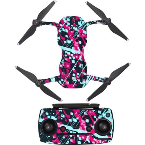 Colorful Block Style Decal Skin Sticker For DJI Mavic Air Drone + Remote Controller + 3 Batteries Protection Film Cover A0122