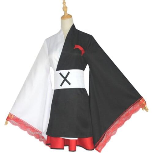 Danganronpa V3 Monokuma Anime Cosplay Costume Ladies Kimono Suit Outfit Top + Skirt + Girdle Halloween Carnival Props Gift Girl