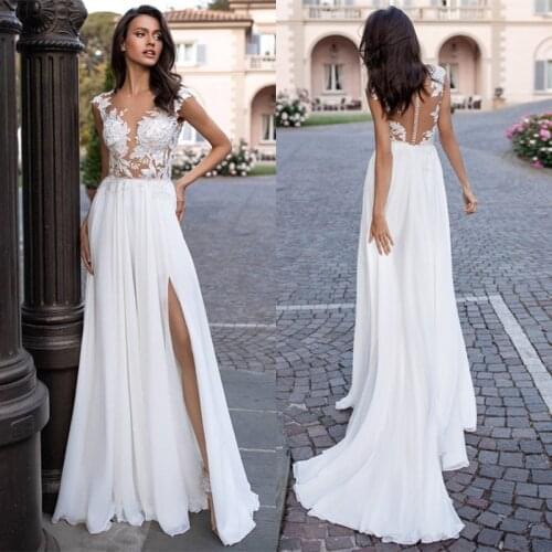 Пляжные свадебные платья ELNORBRIDAL China At AliExpress